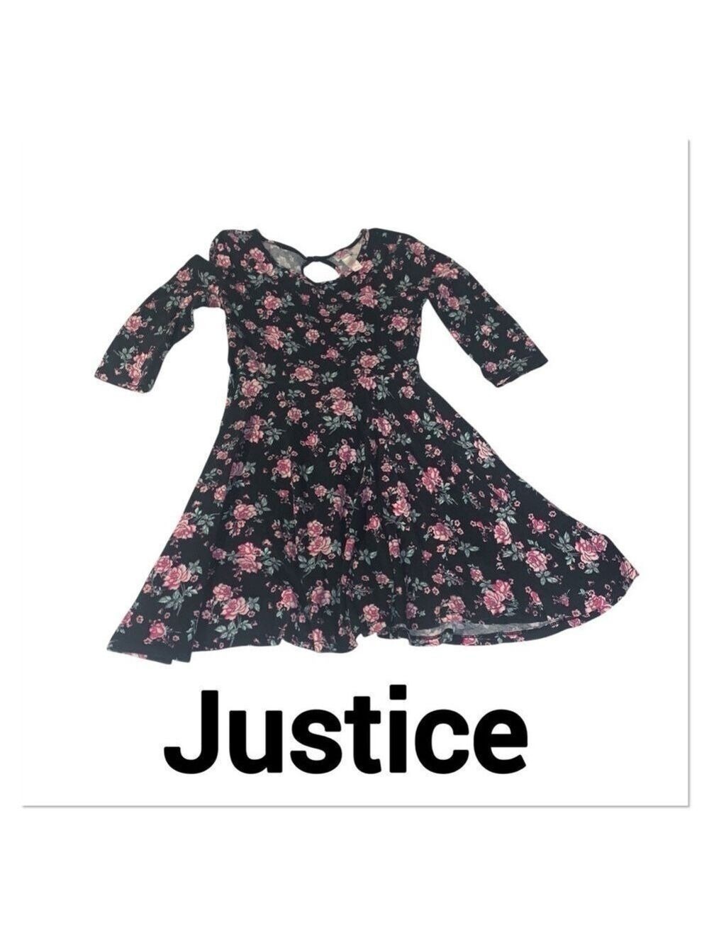 JUSTICE Floral 3/4 Sleeve Dress size 10